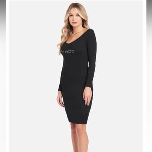 Bebe long sleeve logo dress